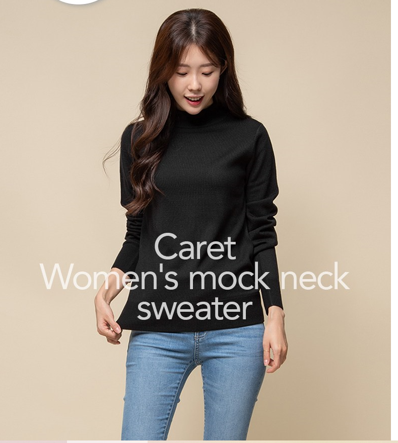  캐럿 여성용 모크넥 스웨터 여성 반 목티 구경하기