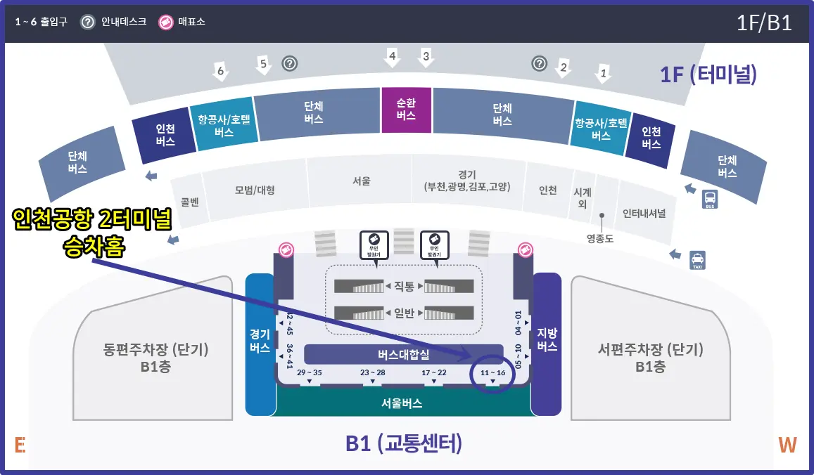 인천공항 2 터미널 6020 공항버스 타는 곳