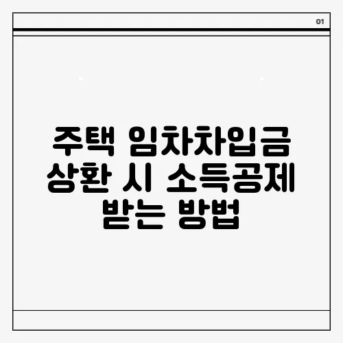 주택 임차차입금 상환 시 소득공제 받는 방법, 놓치지 마세요!