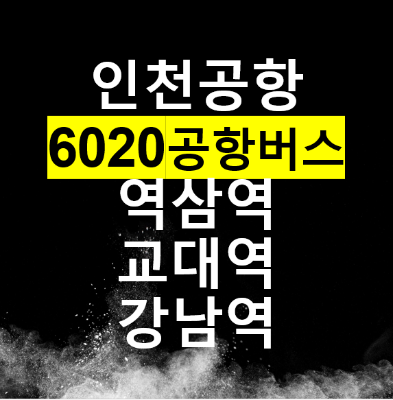  6020 / 역삼역/강남역/교대역/반포역/강남고속버스터미널/ 6020 인천공항버스, 공항리무진 / 노선도, 시간표, 요금, 정류장