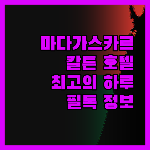 마다가스카르 여행객 필독! 칼튼 마다