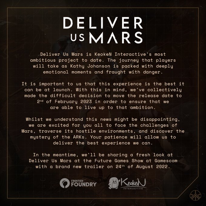  Deliver Us Mars 딜리버리 마스 마스 PS5, PS4 출시가 2023년 2월로 연기되다