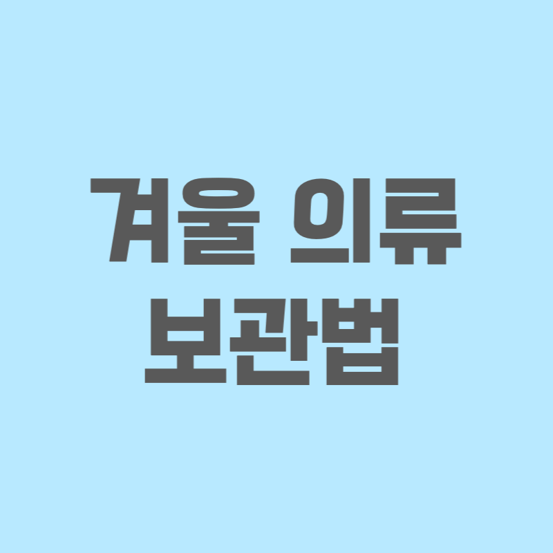 겨울의류 보관법