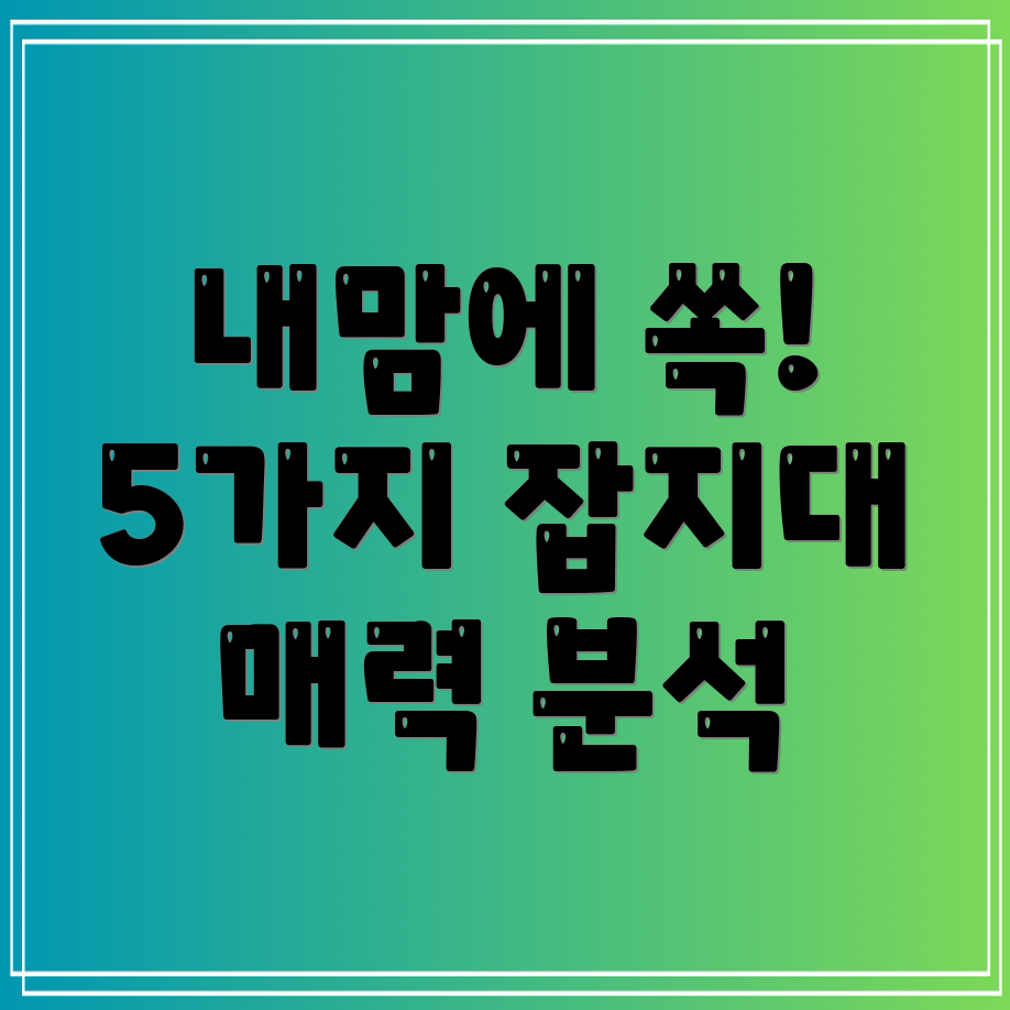 잡지대선택가이드5가지매력적인제품분석