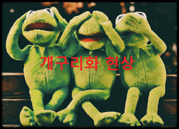  개구리화 현상 : 좋아하는 사람의 사소한 행동에 갑자기 마음이 바뀌는 현상