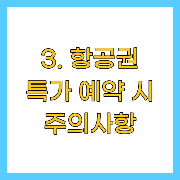 항공권 특가 예약 시 주의사항