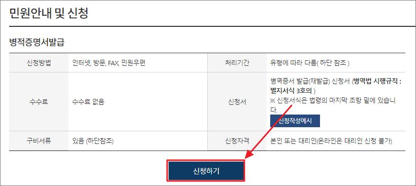 병적증명서 인터넷발급 신청방법 1