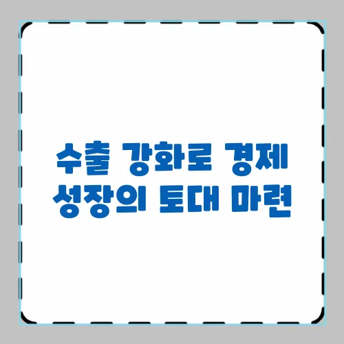 수출 강화로 경제 성장의 토대 마련