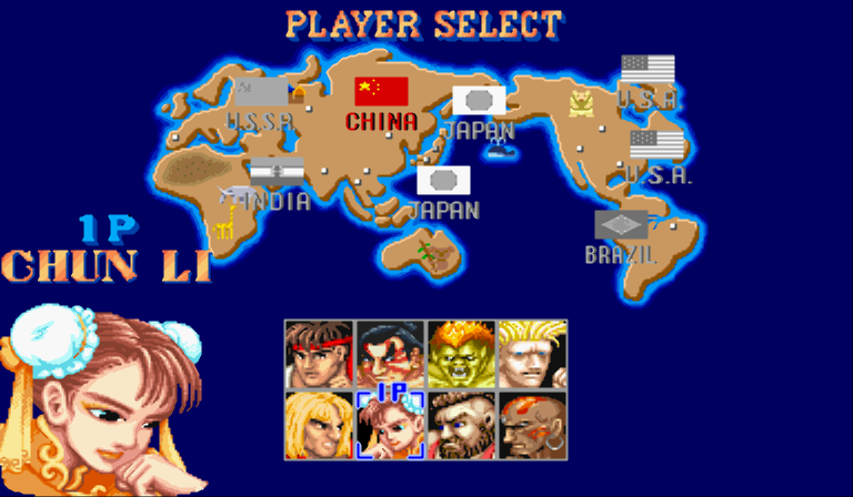  스트리트 파이터 2 더 월드 워리어 (Street Fighter II The World Warrior - PLAYER SELECT)