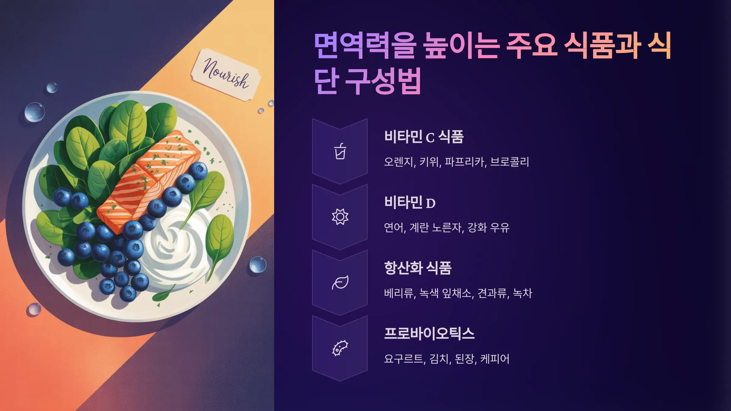 면역력을 높이는 주요 식품과 식단 구성법