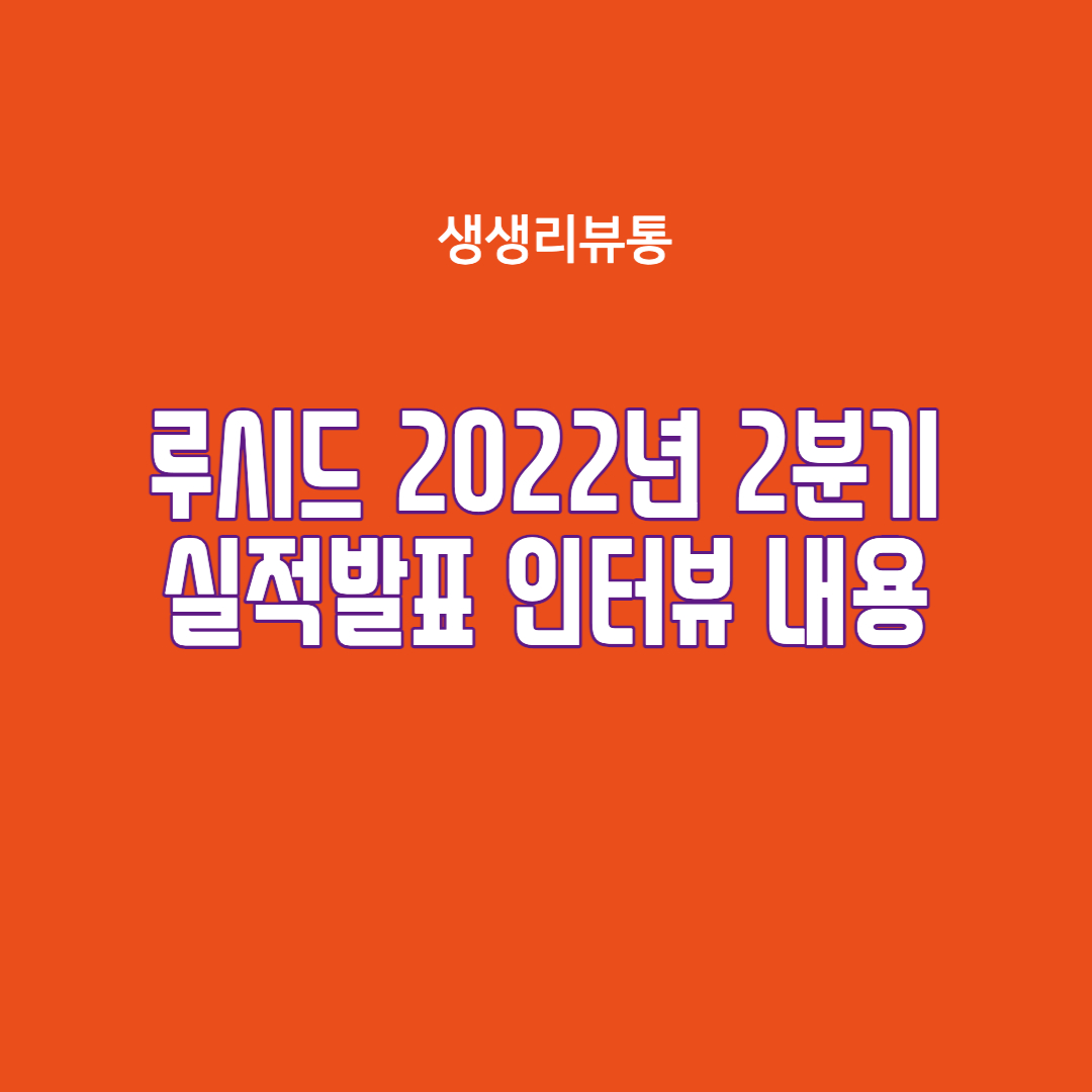  루시드그룹 2022년 2분기 실적발표 결과는?