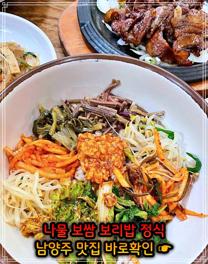 남양주 진접 오남 맛집 산채 나물 보리밥 정식