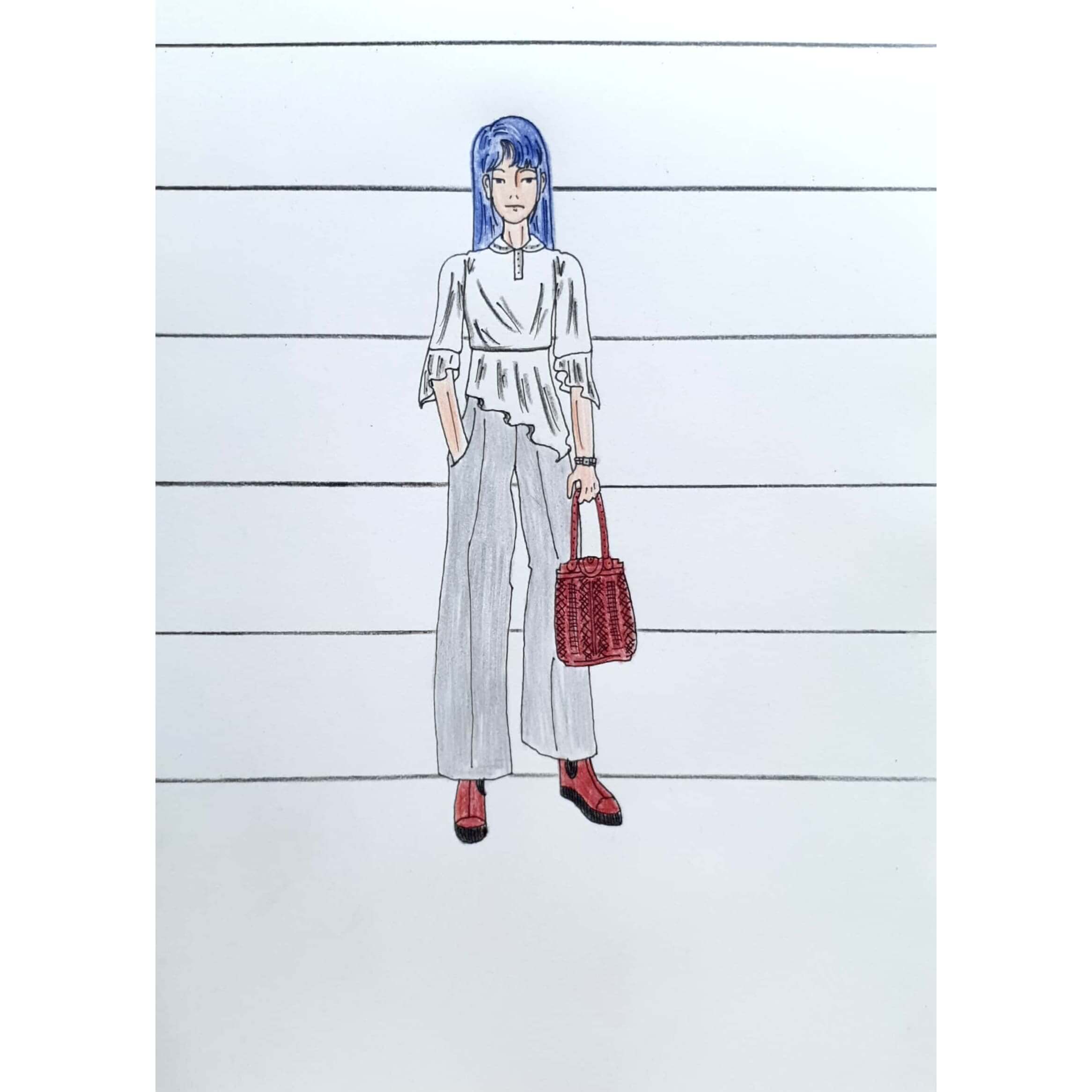  Simple Look 간단한 차림 / 일러스트 그림 드로잉 / 인물화 그리기