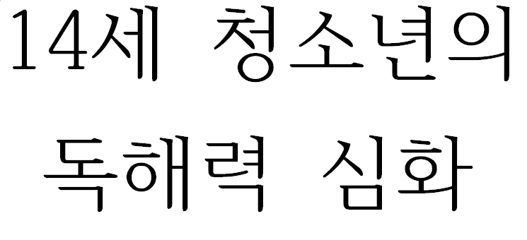 14세 청소년의 독해력 심화