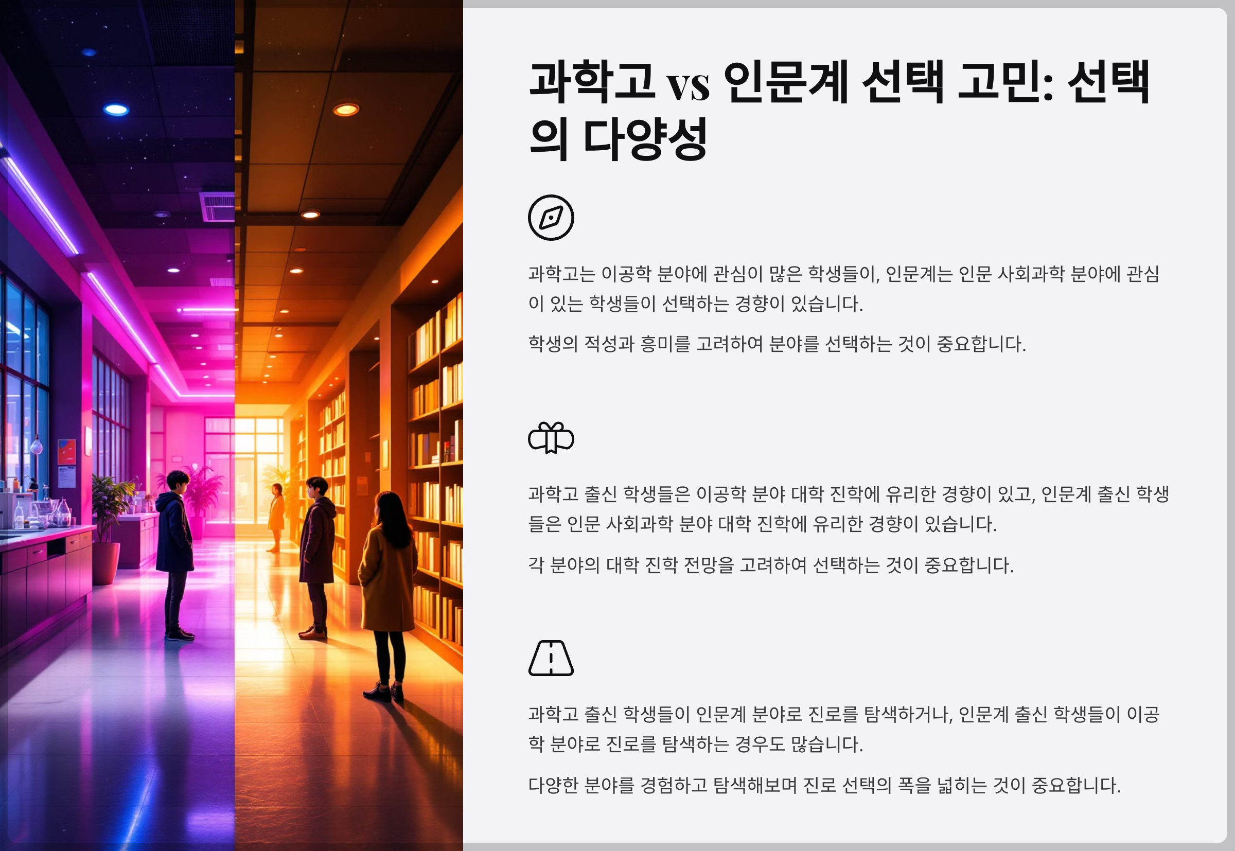 과고 vs 인문계 선택 고민