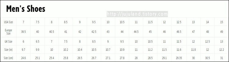 라코스테-남성-신발-사이즈표