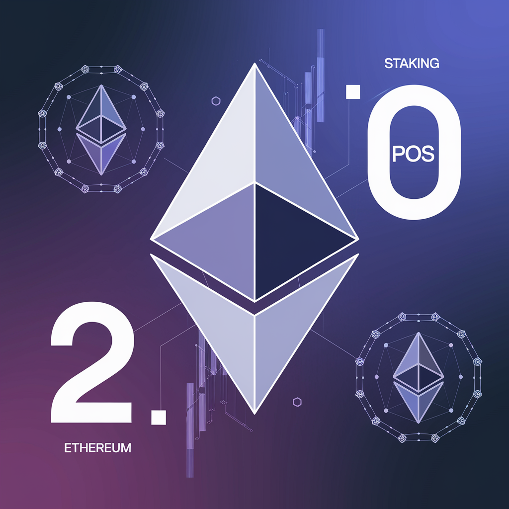 이더리움 2.0 업그레이드와 PoS 전환을 상징하는 이미지