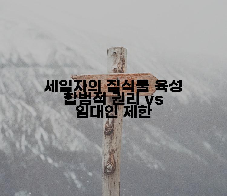 세입자의 집식물 육성 합법적 권리 vs 임대인 제한