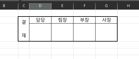 신규시트-결재란-만들기-예시