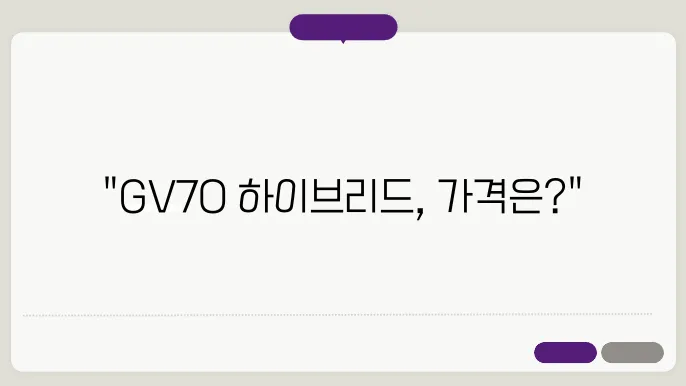 현대자동차 제네시스 GV70 가격표와 하이브리드 모델 출시 소식