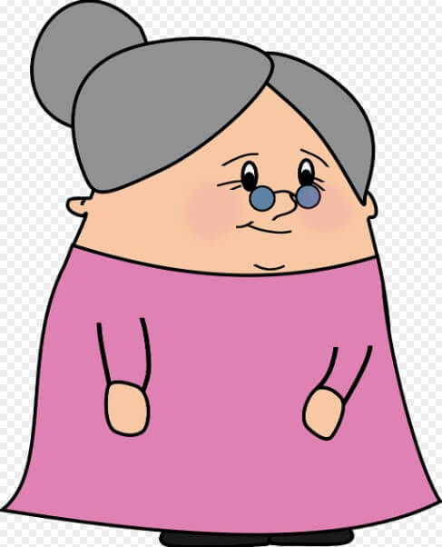 뚱뚱한 안경을 쓴 할머니