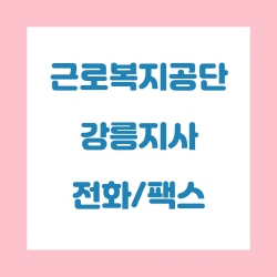  근로복지공단 강릉지사 전화번호 , 팩스번호