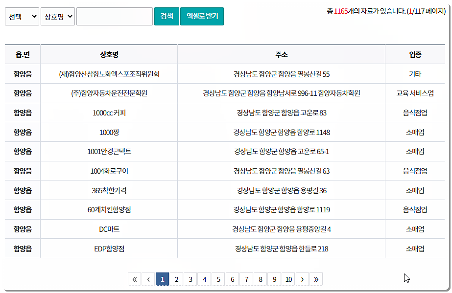 함양사랑상품권 사용처 및 가맹점 조회