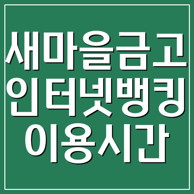  새마을금고 인터넷뱅킹 이용시간