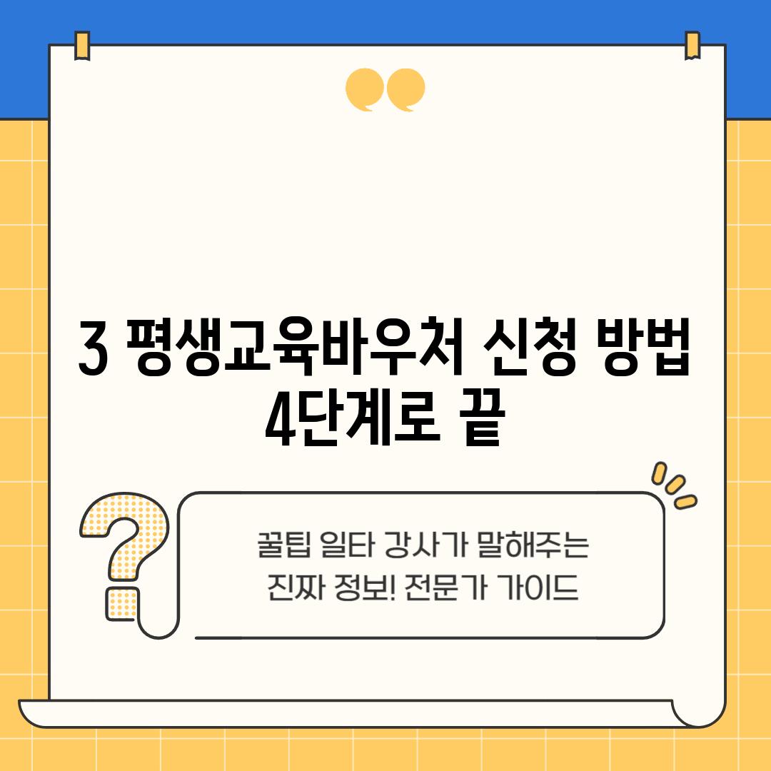 3. 평생교육바우처 신청 방법:  4단계로 끝!