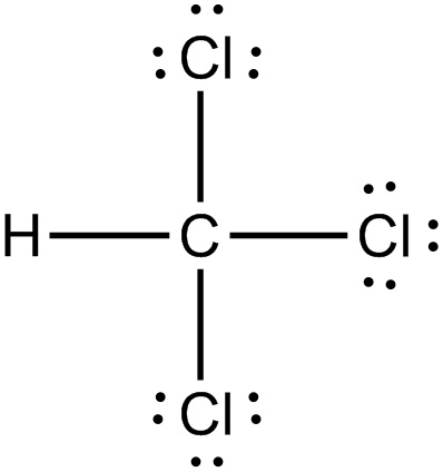 Lewis structure of chloroform&#44; CHCl3