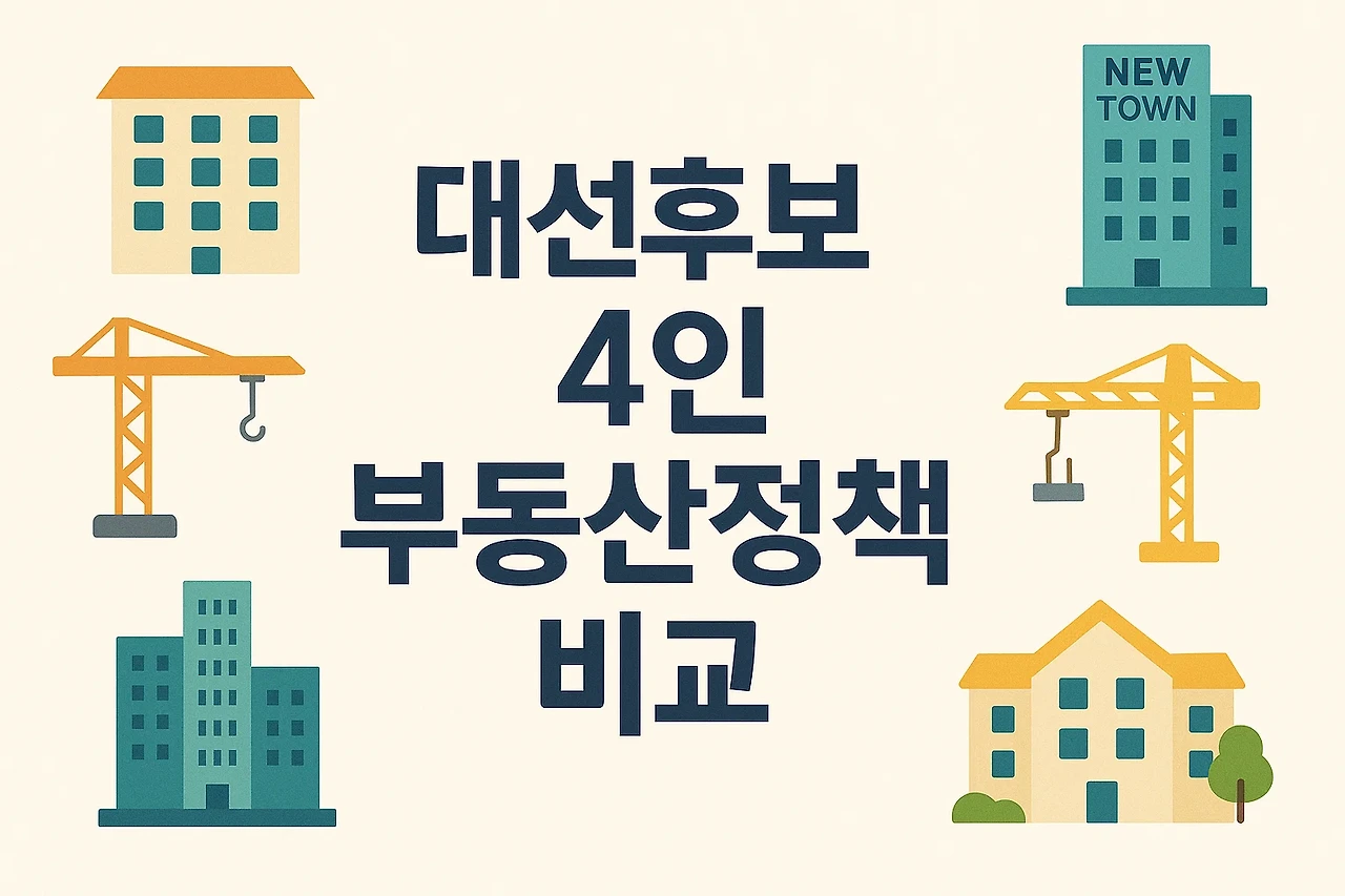 AI이미지. 대선후보 4인 부동산정책 비교 키워드를 강조한 가상 이미지