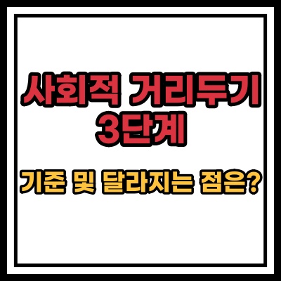  사회적 거리두기 3단계 정리