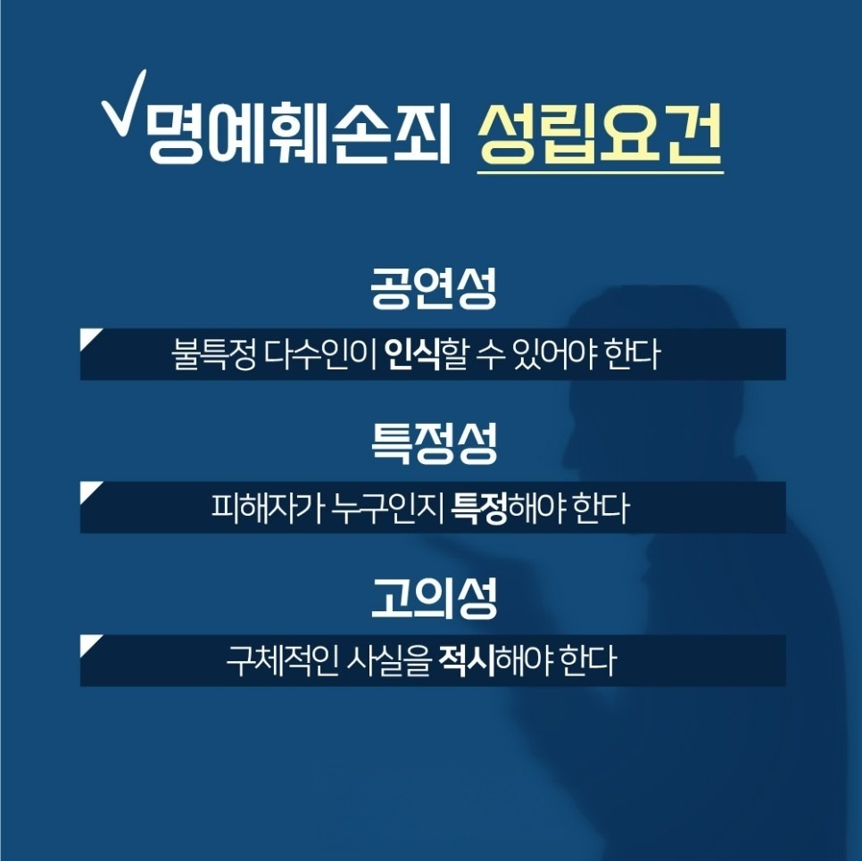 명예훼손죄의 일반적 성립요건