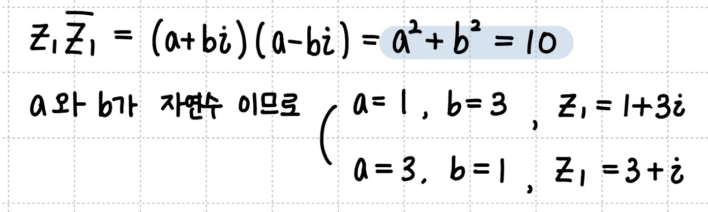 a^2+b^2=10에서 a,b가 자연수인 경우의 case