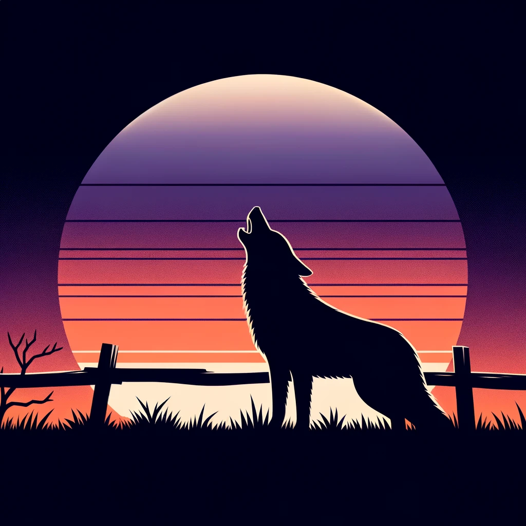 보름달-늑대-울타리-초원-그림자