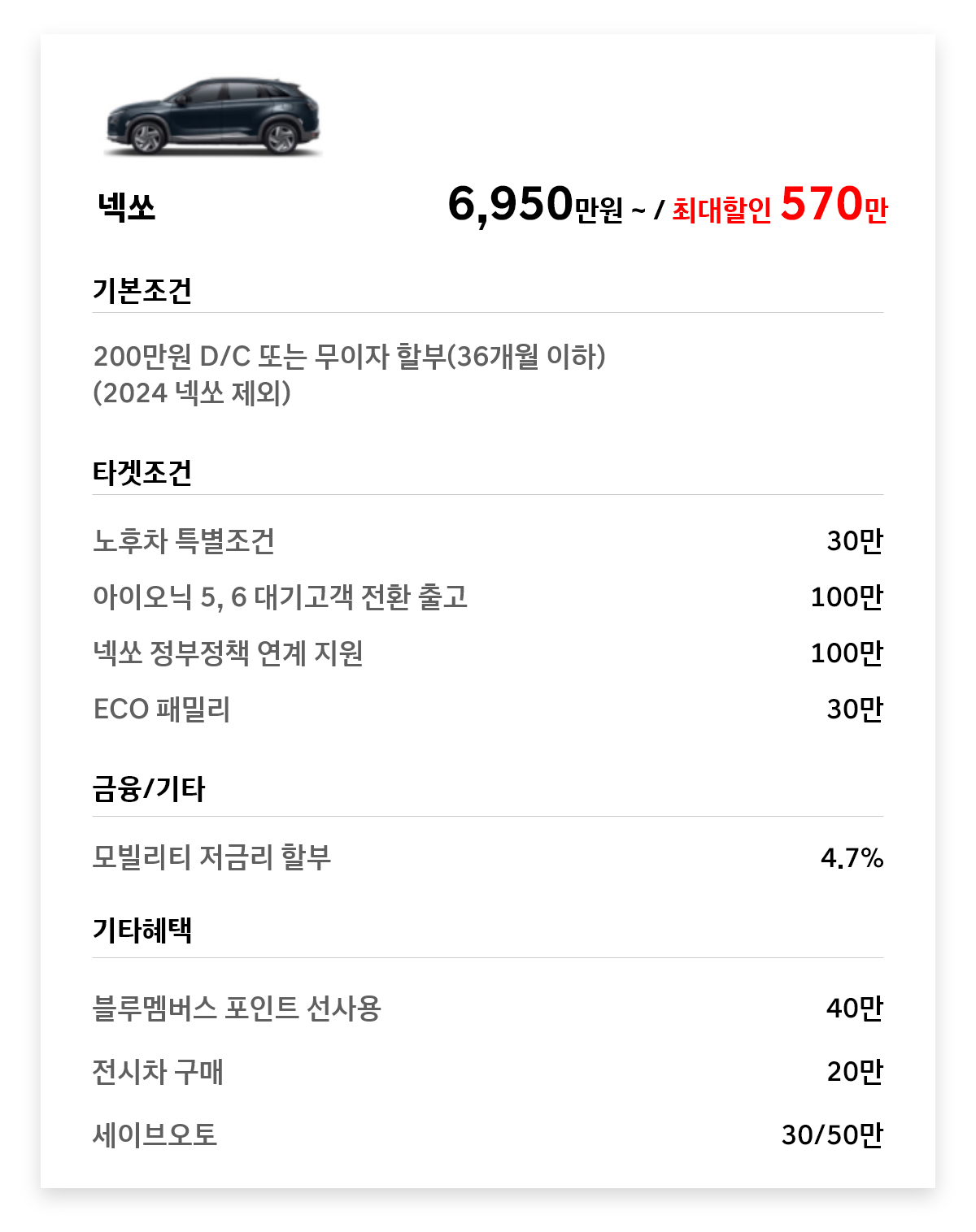 넥쏘 570만원 최대할인