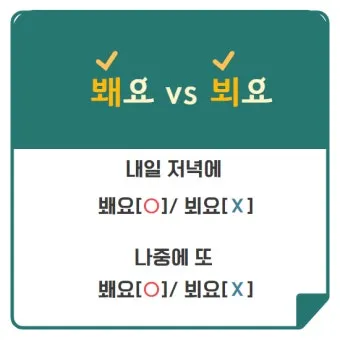 봬요 뵈요 차이 존대 표현법 맞춤법_13