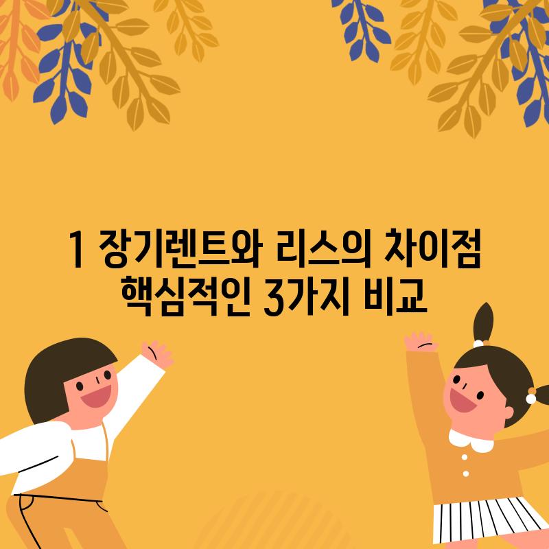 1. 장기렌트와 리스의 차이점:  핵심적인 3가지 비교