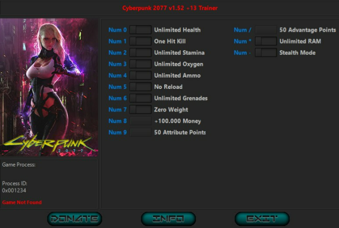 [트레이너] 한글판 사이버펑크2077 영문판 Cyberpunk 2077 v1.52 Plus 13 Trainer