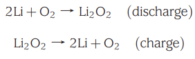 리튬에어배터리 충전-방전 화학반응식