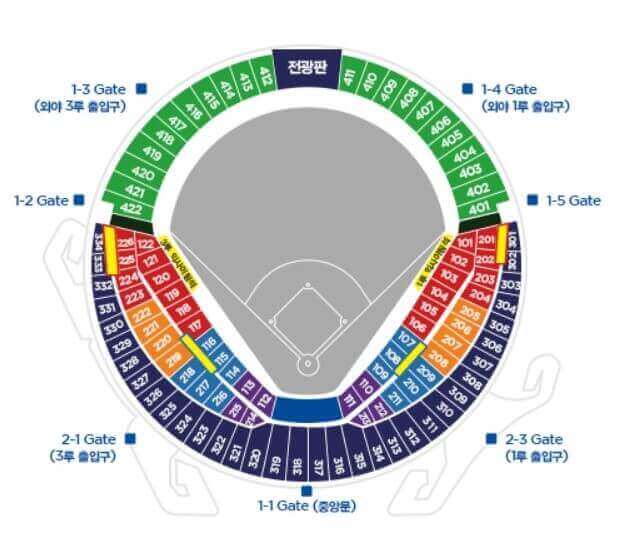 잠실야구장 좌석배치도