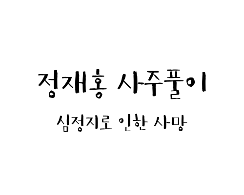  정재홍 사주풀이 (심정지로 인한 사망)