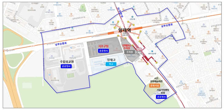서울시, 양재역 일대 통합....융복합 입체도시 시범모델 만든다