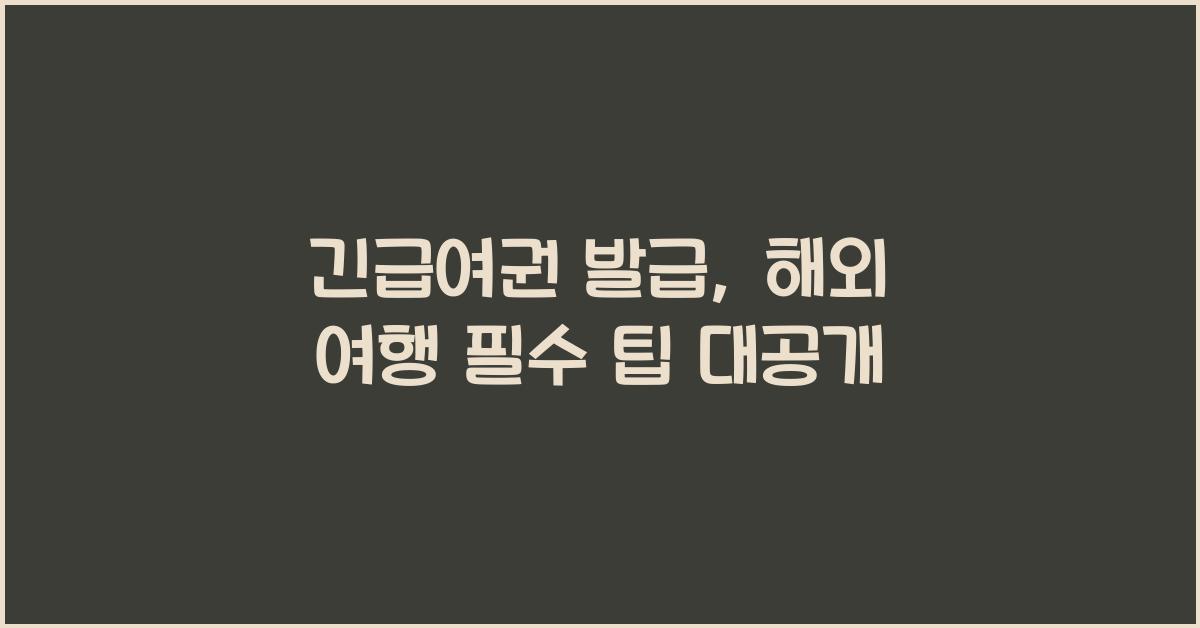 긴급여권 발급