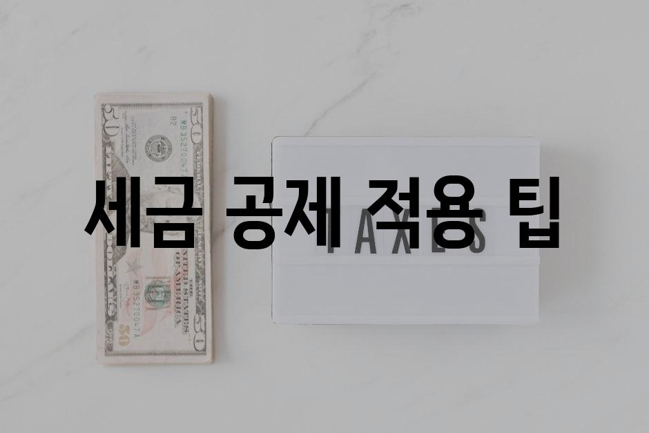 세금 공제 적용 팁