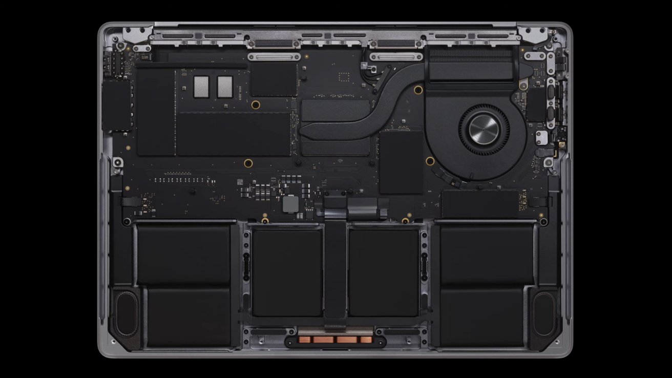 새로운 14형 MacBook Pro 내부