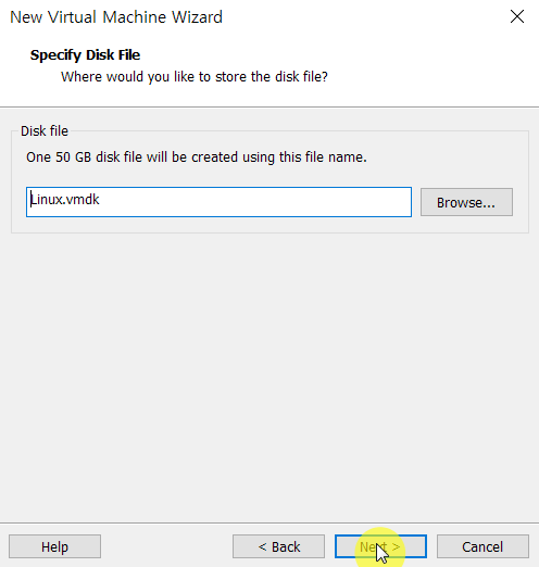 vmware 디스크 파일 생성