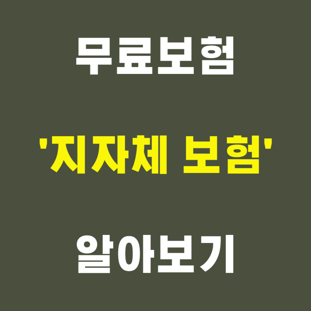 지자체보험 가입 알아보기