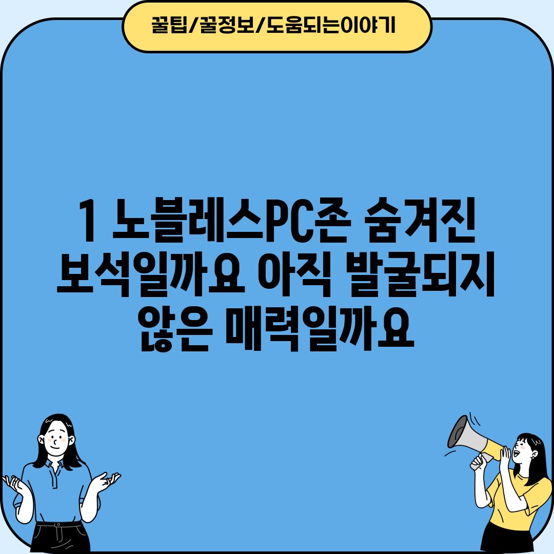 1. 노블레스PC존: 숨겨진 보석일까요, 아직 발굴되지 않은 매력일까요?