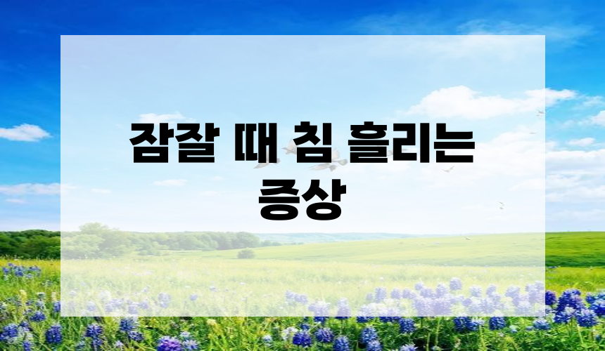 잠잘 때 침 흘리는 증상